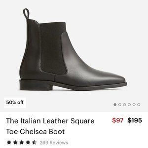 Everlane The Italian Leather Square Toe Chelsea Boot